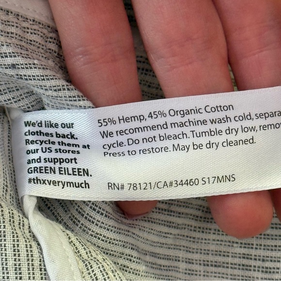 Eileen Fisher Hemp Organic Cotton Striped Blazer 2 button long sleeve SZ M - Picture 8 of 8